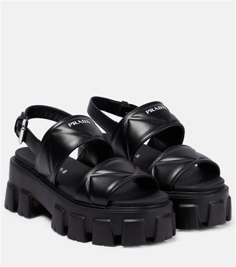 prada black platform sandals.